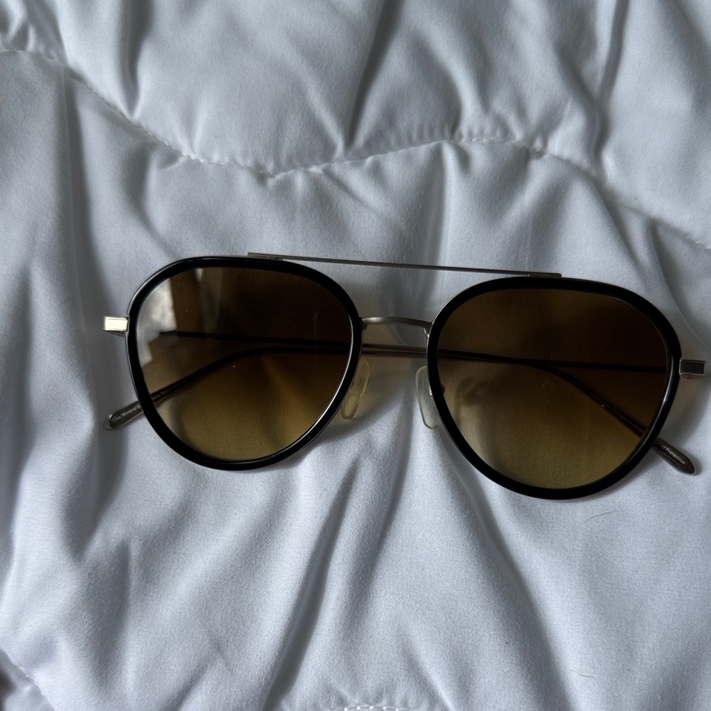 Otis Aviator Sunglasses - Black Frame with Brown Lenses